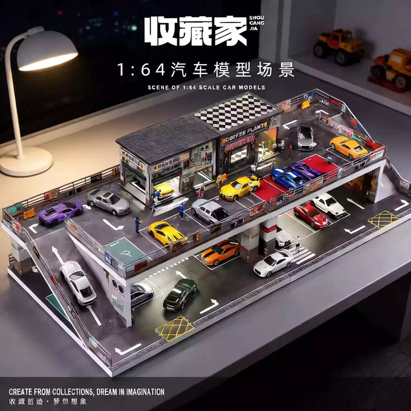 1:64 Multi-Level Parking Diorama with LED Lights - photo 1
