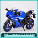 Maisto 1:12 Superbike Diecast Model Motorcycle – 27 Styles – 2021 雅马哈YZF-R1 蓝色