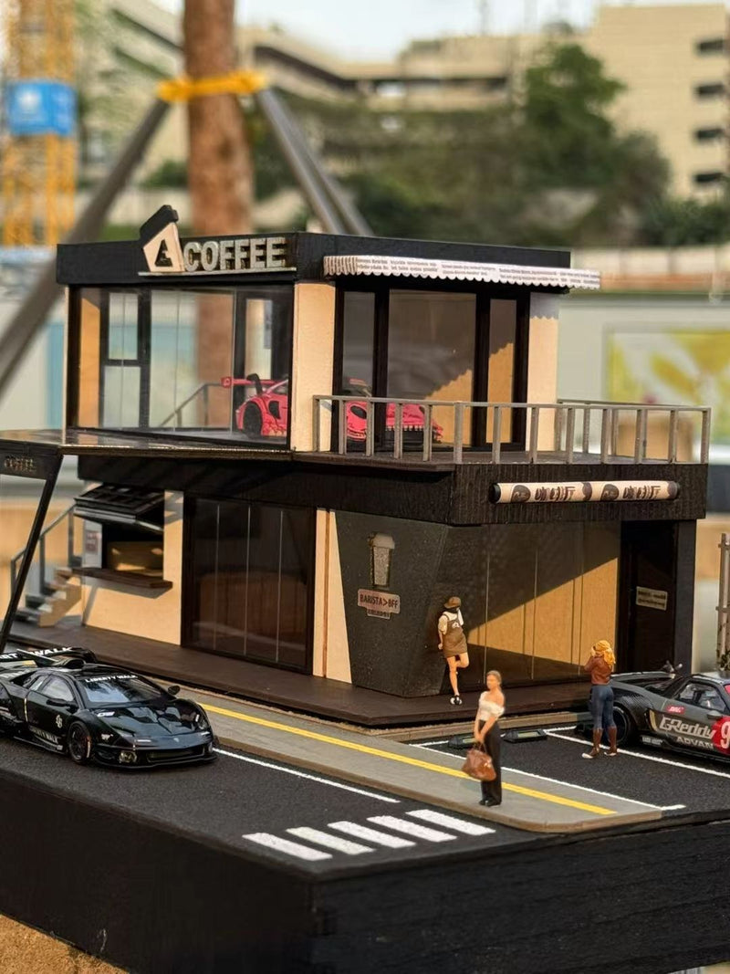 1:64 Coffee Shop Diorama with LED Lights (Pre-Order)