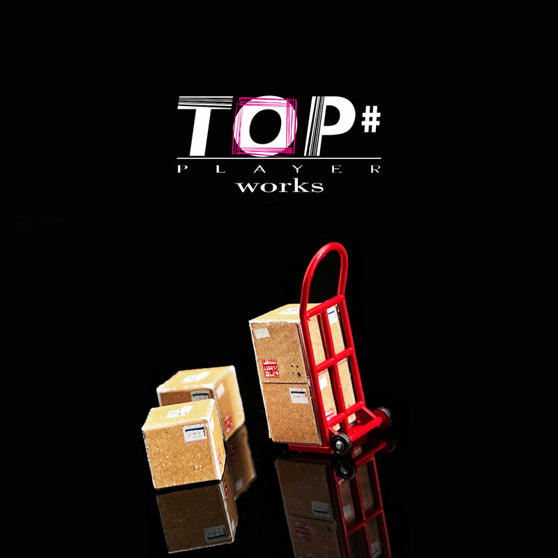 1:64 cargo hand truck with boxes