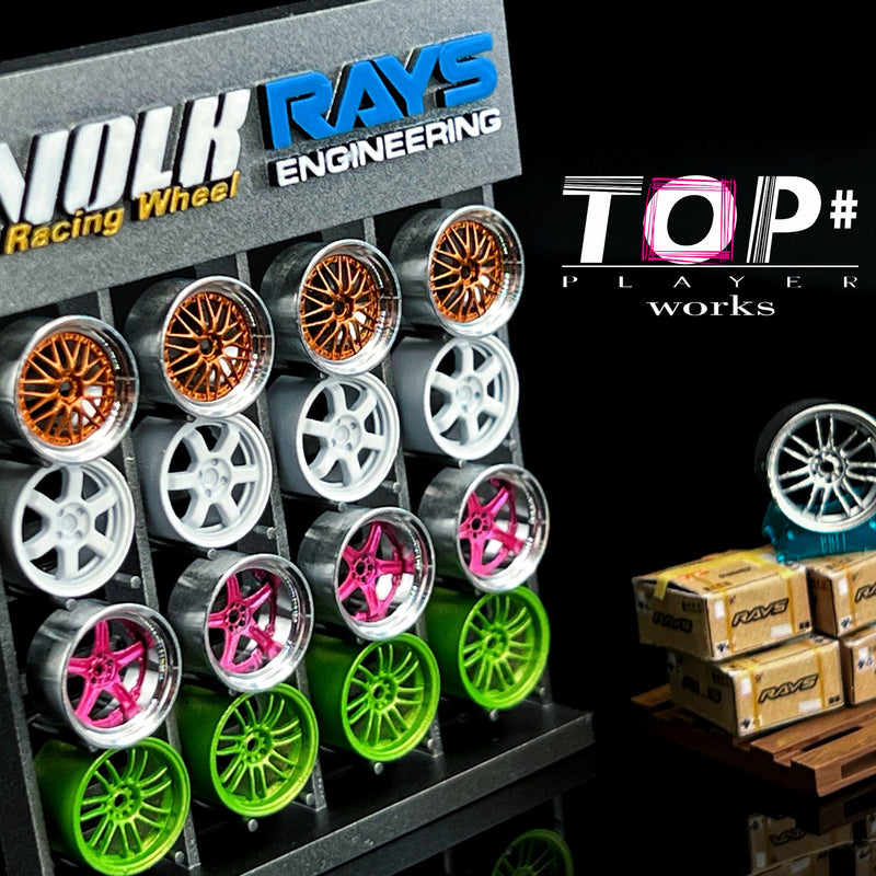 1:64 Wheel Display Rack with Four Wheels