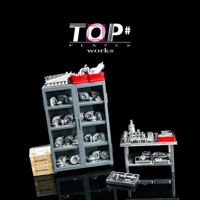 1:64 JDM Turbo Cabinet and Parts Display Set