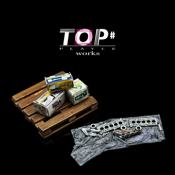 1:64 Weathered Tarp and Used Parts Set