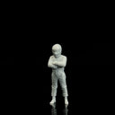 Unpainted 1:64 helmeted racing driver figure