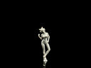 1:64 cat-ear headphones figure back view